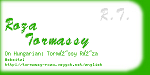 roza tormassy business card